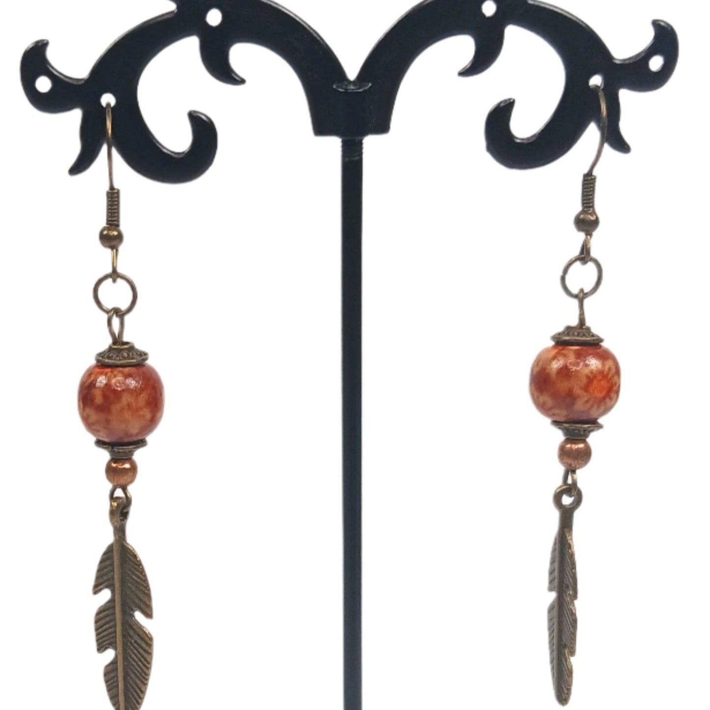 Wooden Dreamcatcher Earrings-Dangling Dreamcatcher Earrings