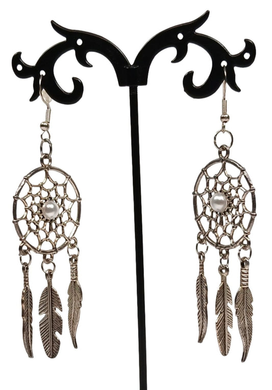 Silver Dream Catcher Earrings-Gold Dream Catcher Earrings