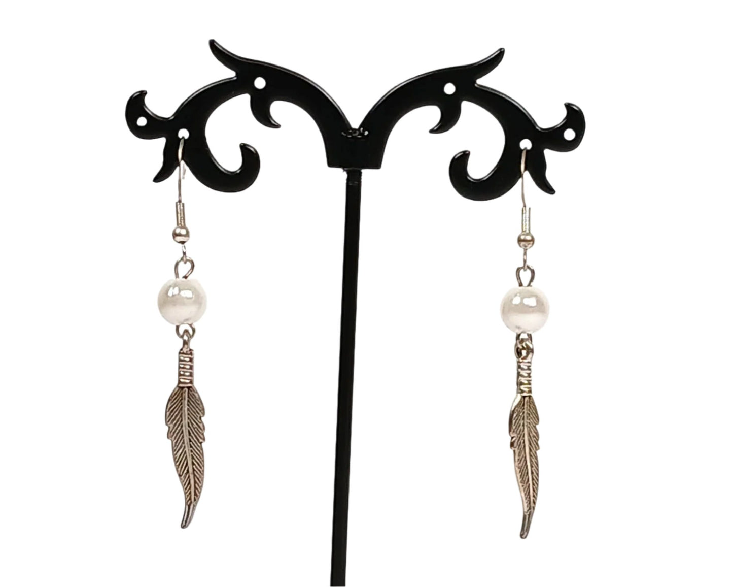 Silver Dream Catcher Feather Earrings-Handmade Dream Catcher Earrings