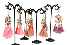 Cargar imagen en el visor de la galería, Bohemian Dreamcatcher Earrings With Tassels-Tassel Earrings
