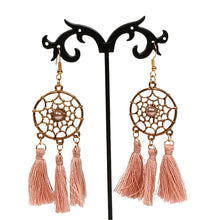 Cargar imagen en el visor de la galería, Bohemian Dreamcatcher Earrings With Tassels-Tassel Earrings
