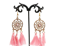 Cargar imagen en el visor de la galería, Bohemian Dreamcatcher Earrings With Tassels-Tassel Earrings
