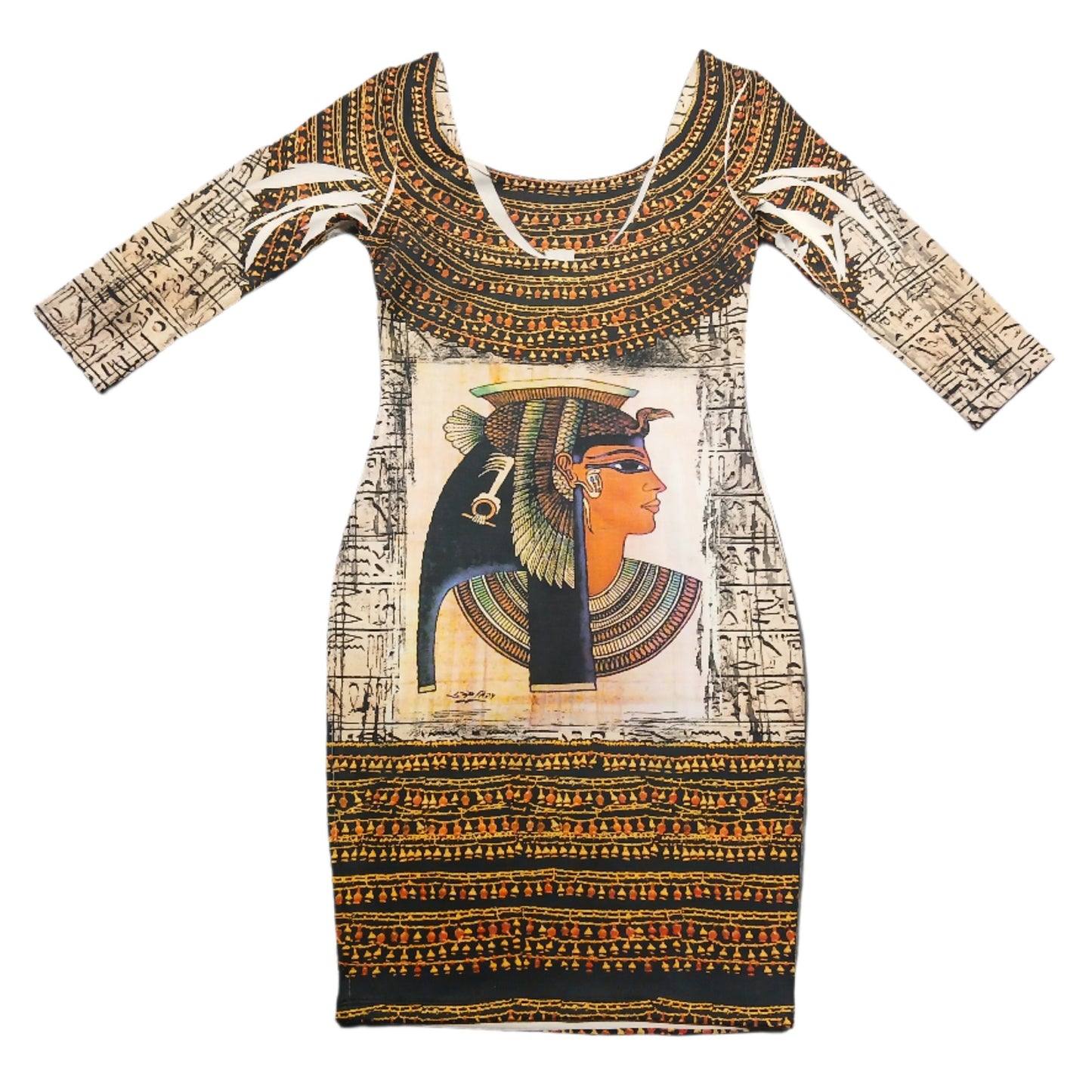 Egyptian Print Body Dress | Used Dress