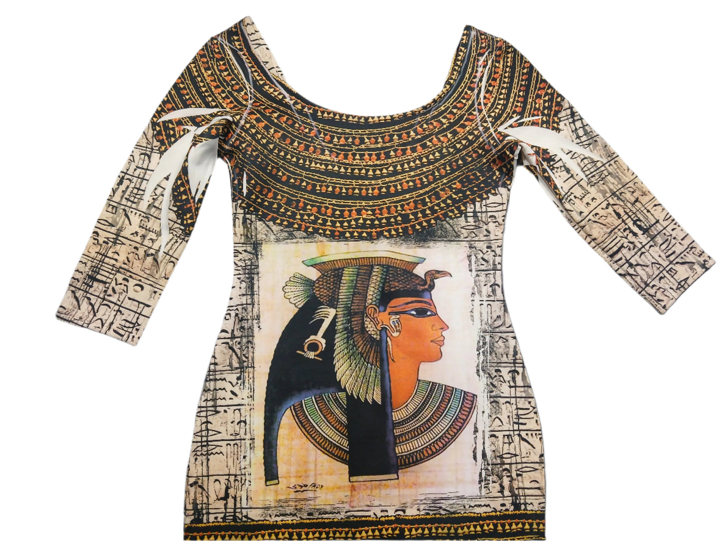 Egyptian Print Body Dress | Used Dress