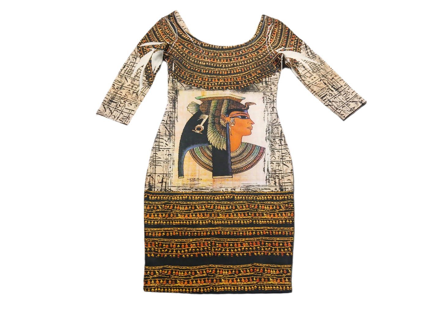 Egyptian Print Body Dress | Used Dress