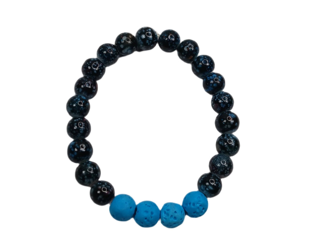 Blue Lava Stone Colorful Acrylic Unisex Bracelet | Two Colors