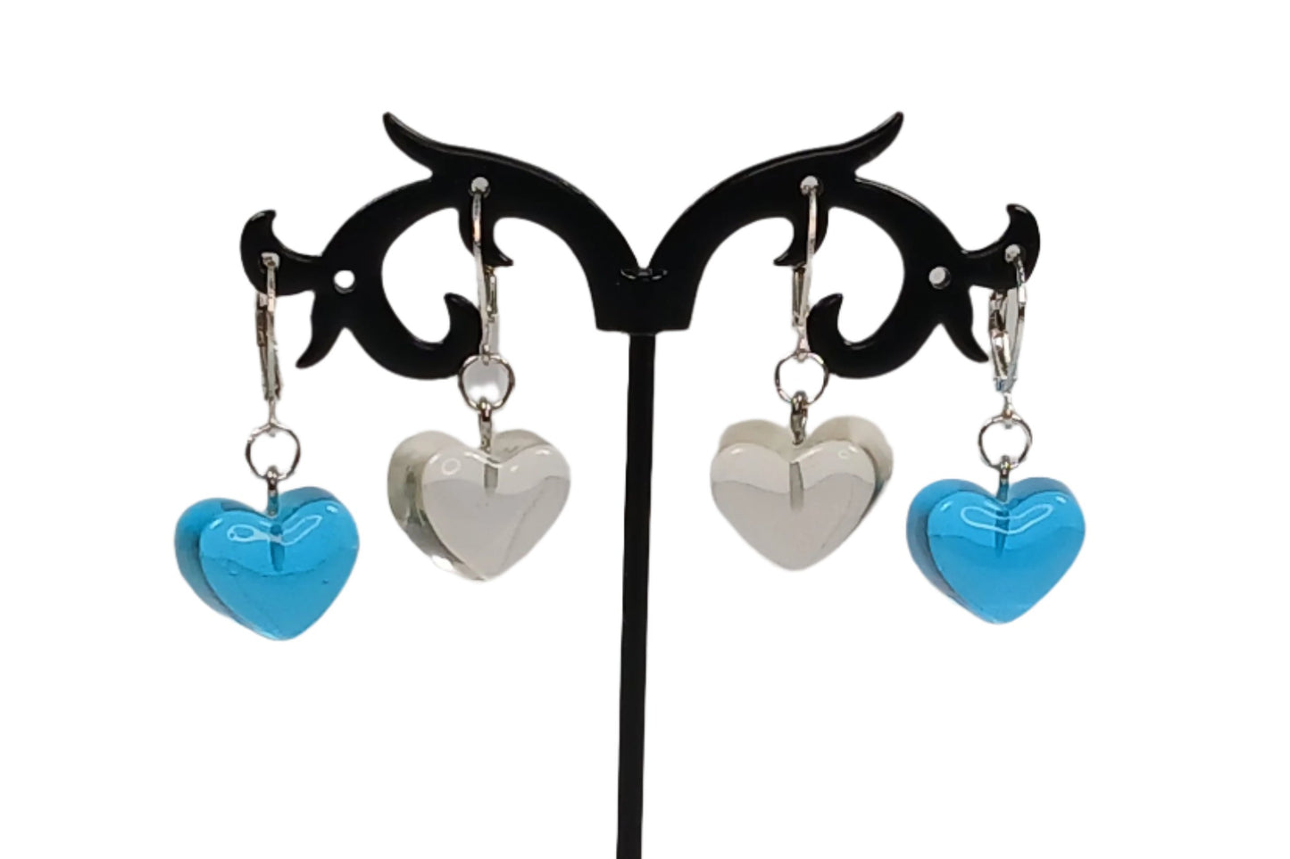 Colorful Heart Bubblegum Dangling Earrings