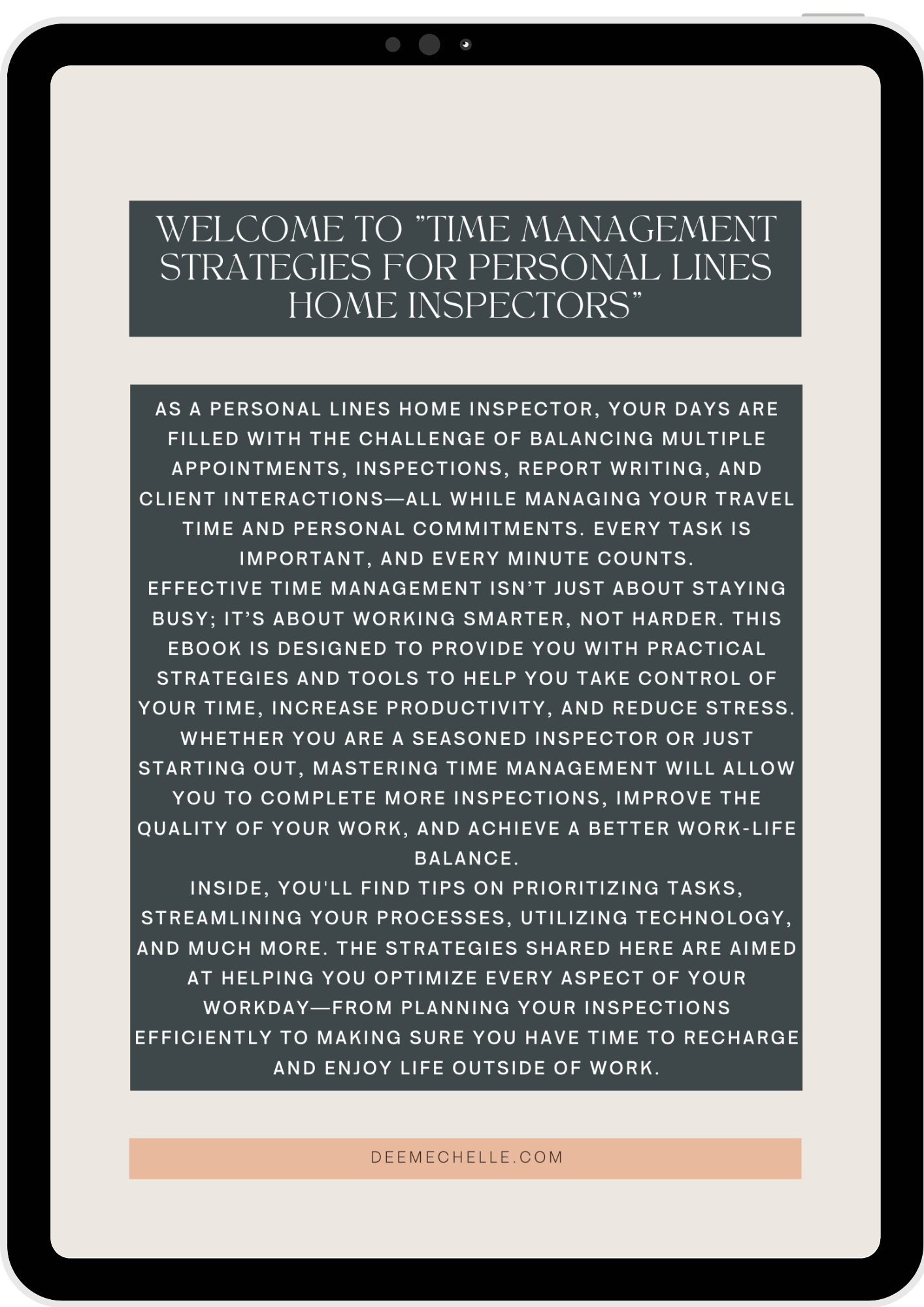 Time Management Strategies for Personal Lines Home Inspectors