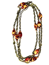 Cargar imagen en el visor de la galería, Leopard Skin Beaded Necklace-Antique Bronze-Link-Wrap Bracelet
