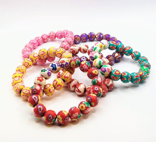 Polymer Clay Stretch Women's Bracelet-Four Designs To Choose From