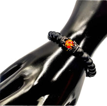 Cargar imagen en el visor de la galería, Black Onyx and Chakra Crown Bracelet-Chakra Bracelet-Unisex Bracelet
