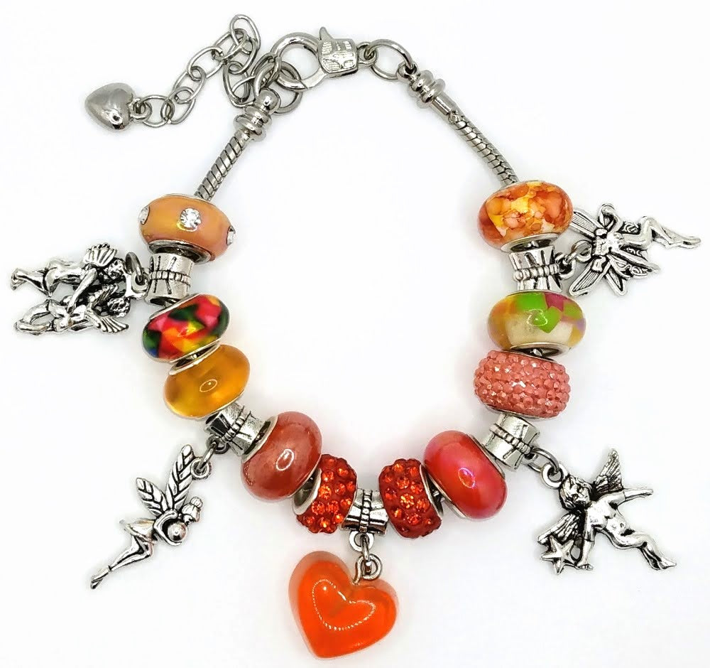 European Style Charm Bead Women's Bracelet-Valentine Bracelet With Heart