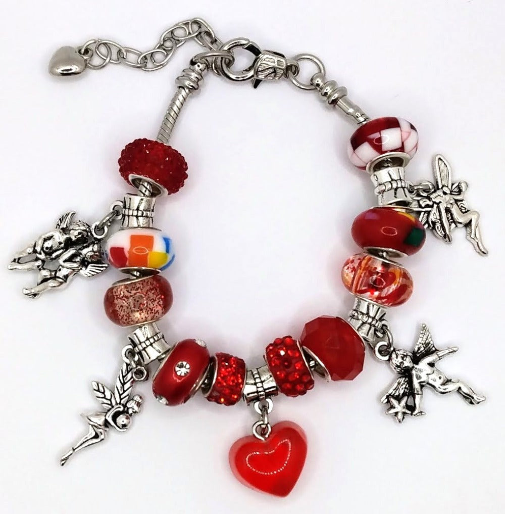 European Style Charm Bead Women's Bracelet-Valentine Bracelet With Heart