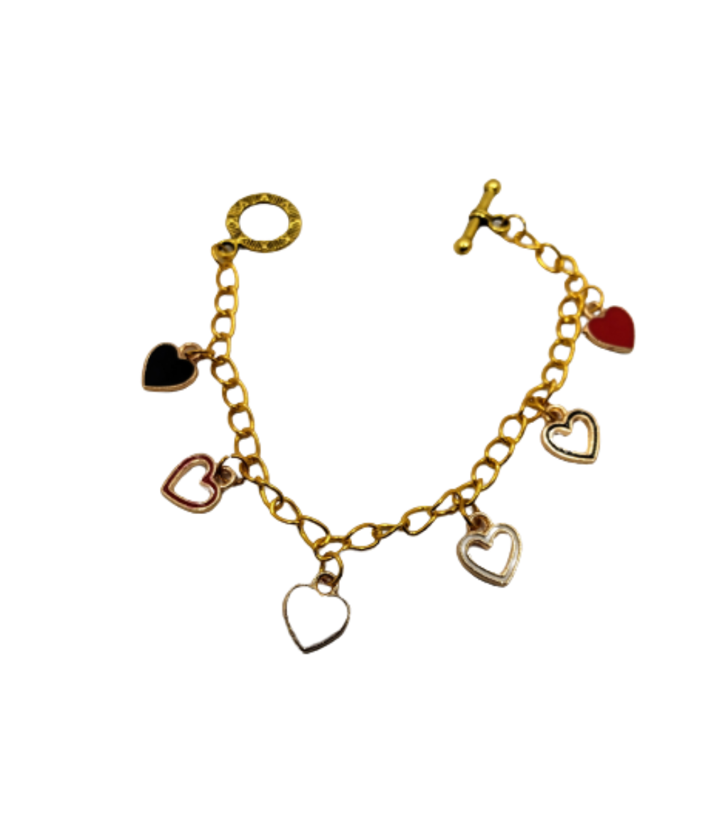 Heart Link Charm Bracelet-Valentines Day Charm Bracelet