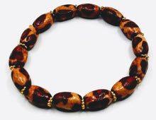 Φόρτωση εικόνας στο εργαλείο προβολής Συλλογής, Leopard Print Wood Bead Bracelet-Wooden Bead Stretch Bracelet
