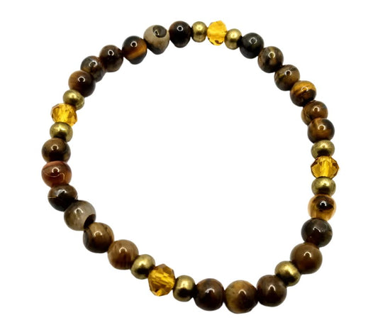 Tiger Eye and Briolette Bracelet-Briolette Bracelet-Unisex Bracelet