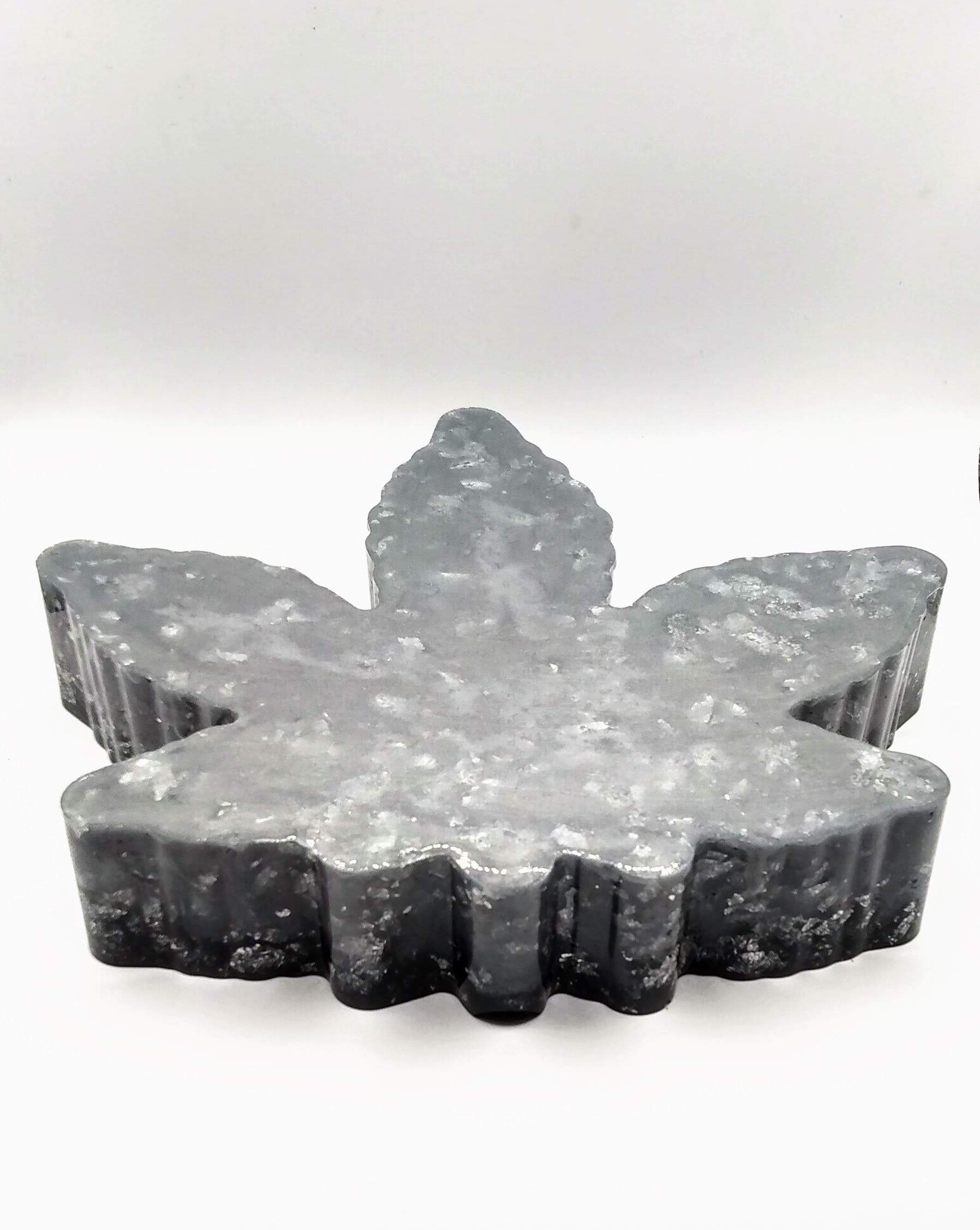 DeFit Designs Ashtrays Blk/Grey/Slvr Weed Smokers Ashtray-Weed Leaf Ashtray-Marijuana Ashtray