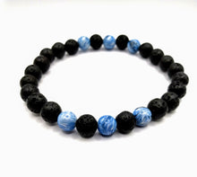 Load image into Gallery viewer, DeFit Designs BRACELET Blue And White Lava Stone Bracelet-Lnk Blue Bead Bracelet
