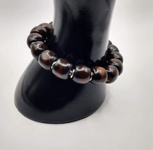 Afbeelding in Gallery-weergave laden, DeFit Designs BRACELET Coconut Brown Wooden Bead Bracelet-Wood Barrel Bracelet
