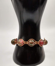 Φόρτωση εικόνας στο εργαλείο προβολής Συλλογής, DeFit Designs BRACELET Pink And Green Wire Wrapped Bracelet-Copper Wire Wrapped Bracelet
