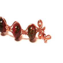 Load image into Gallery viewer, DeFit Designs BRACELET Pink And Green Wire Wrapped Bracelet-Copper Wire Wrapped Bracelet
