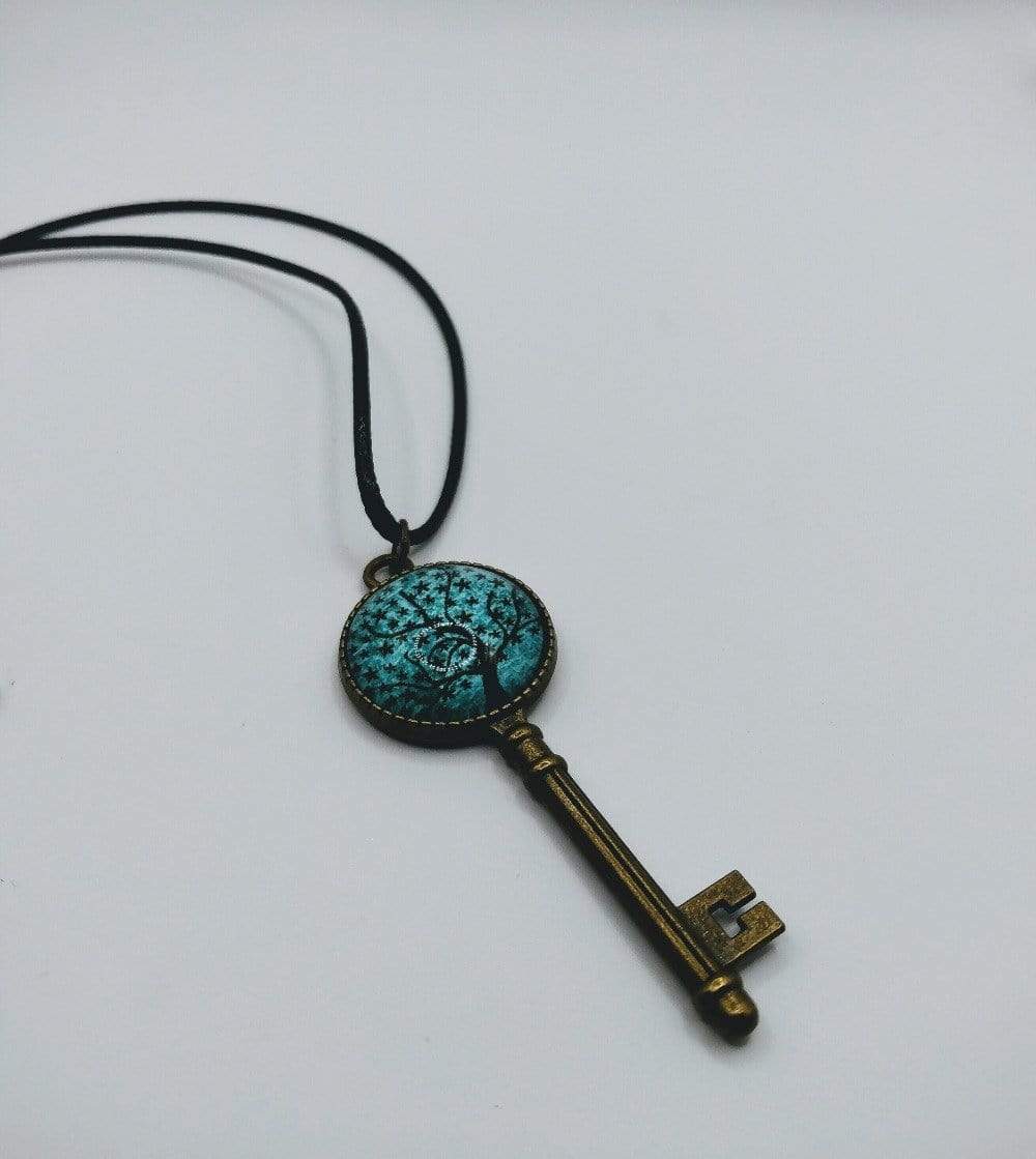 DeFit Designs Cabochon Key Necklace-Bronze Key Necklace-Cabochon Necklace