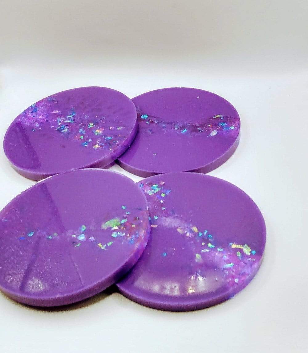 DeFit Designs Coasters Purple Coaster Set-Purple And Glitter Coaster Set-Purple Drink Coaster