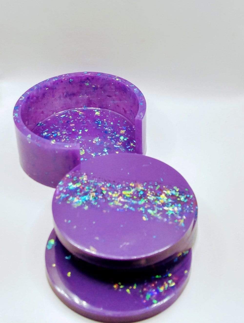 DeFit Designs Coasters Purple Coaster Set-Purple And Glitter Coaster Set-Purple Drink Coaster