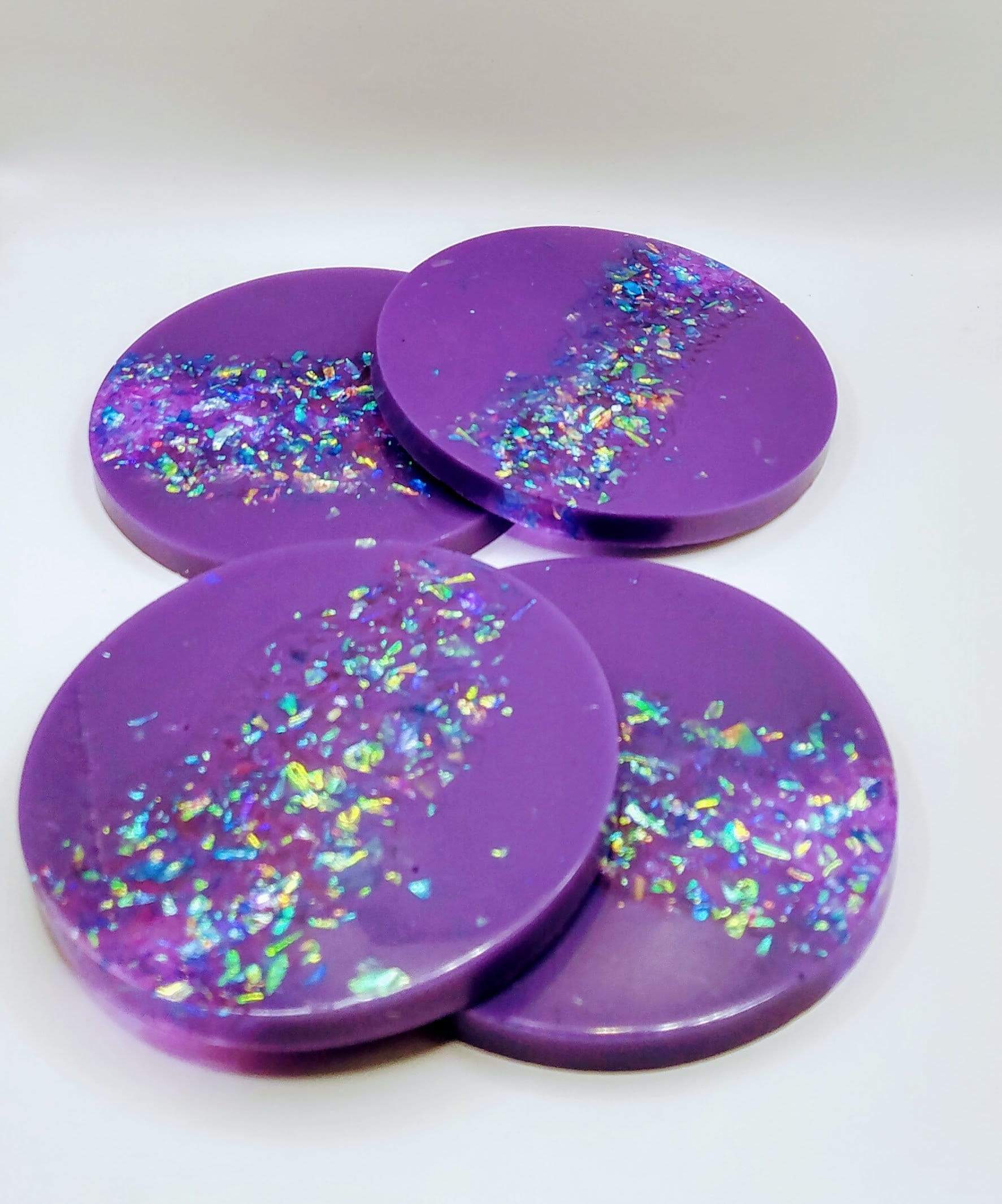 DeFit Designs Coasters Purple Coaster Set-Purple And Glitter Coaster Set-Purple Drink Coaster