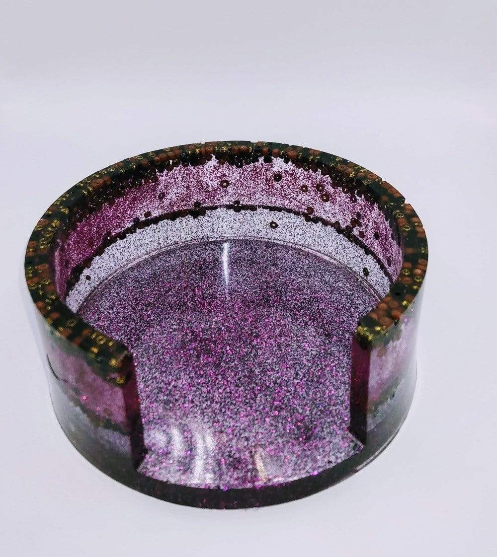 DeFit Designs Coasters Purple Seed Bead Coaster Set-Purple Coaster Set-Purple Drink Coaster