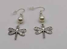 Load image into Gallery viewer, DeFit Designs Earrings Antique Silver DragonFly Dangle Earrings-Dragonfly Drop Earrings
