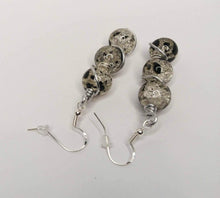 Charger l&#39;image dans la galerie, DeFit Designs Earrings Black Crackle Wire Wrapped Spiral Earring-Spiral Drop Earrings
