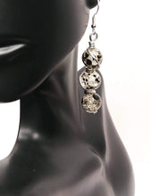 Charger l&#39;image dans la galerie, DeFit Designs Earrings Black Crackle Wire Wrapped Spiral Earring-Spiral Drop Earrings
