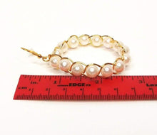 Φόρτωση εικόνας στο εργαλείο προβολής Συλλογής, DeFit Designs Earrings Copper Wire Wrapped Beaded Earrings-Gold And Pearl Earrings
