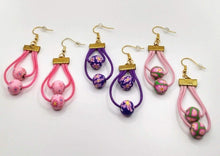 Φόρτωση εικόνας στο εργαλείο προβολής Συλλογής, DeFit Designs Earrings Double Hole Hoop Earrings-Polymer Clay Teardrop Earrings
