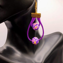 Φόρτωση εικόνας στο εργαλείο προβολής Συλλογής, DeFit Designs Earrings Double Hole Hoop Earrings-Polymer Clay Teardrop Earrings
