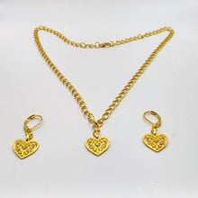 Charger l&#39;image dans la galerie, DeFit Designs Earrings Gold Heart Necklace And Earring Set-Hearts Earrings-Heart Necklace
