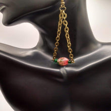 Load image into Gallery viewer, DeFit Designs Earrings Green And Pink Chain Link Earrings-Bronze Chain Link Earrings
