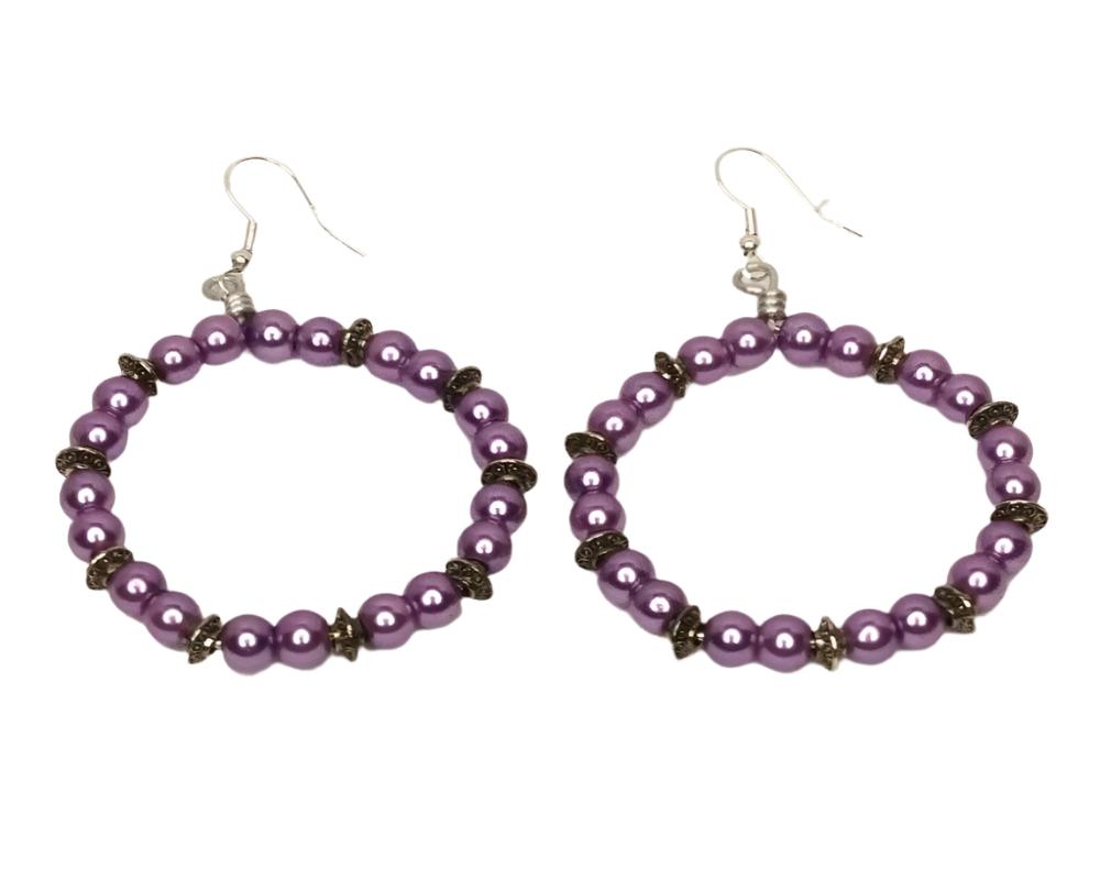 DeFit Designs Earrings Lavender Aluminum Wire Hoop Earrings-Drop Earrings-Soft Wire Earrings