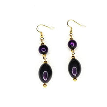 Φόρτωση εικόνας στο εργαλείο προβολής Συλλογής, DeFit Designs Earrings Purple Dangling Earrings-Oval Shaped Earrings-Drop Earrings
