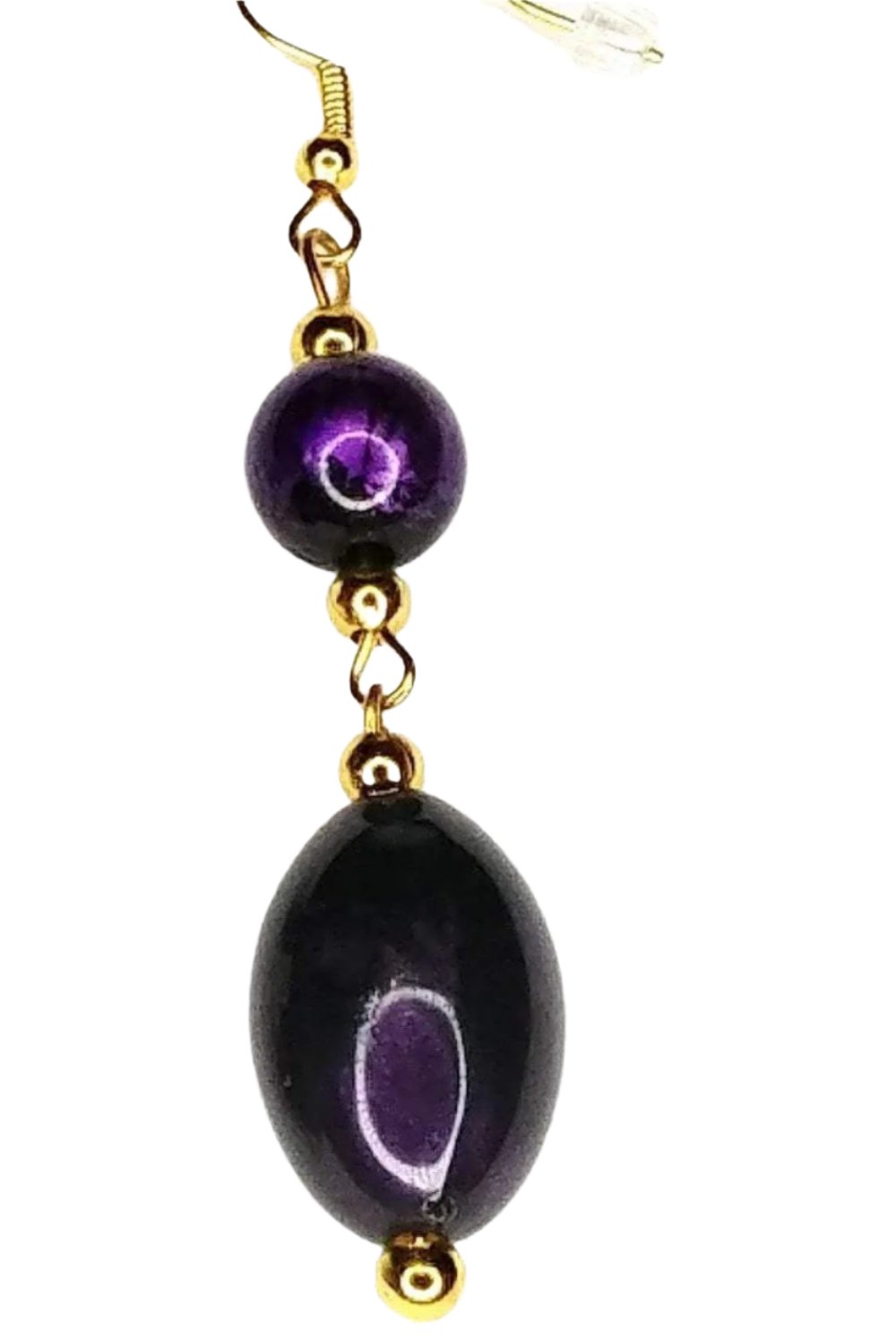 DeFit Designs Earrings Purple Dangling Earrings-Oval Shaped Earrings-Drop Earrings