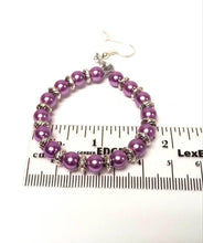 Load image into Gallery viewer, DeFit Designs Earrings Purple Hoop Dangling Earrings-Handmade Hoop Earrings
