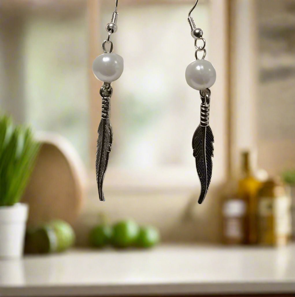 DeFit Designs Earrings Silver Dream Catcher Feather Earrings-Handmade Dream Catcher Earrings