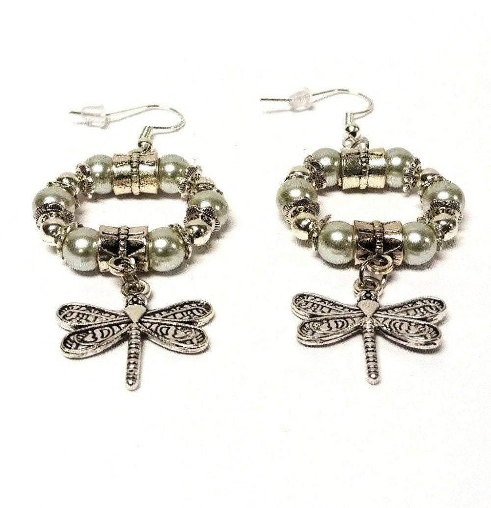 DeFit Designs Earrings Silver Silver DragonFly Hoop Earrings-DragonFly Dangle Earrings