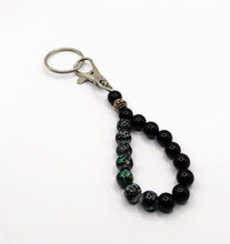 Load image into Gallery viewer, DeFit Designs Key Chains Black Onyx Natural Wood And Black Onyx Keychains
