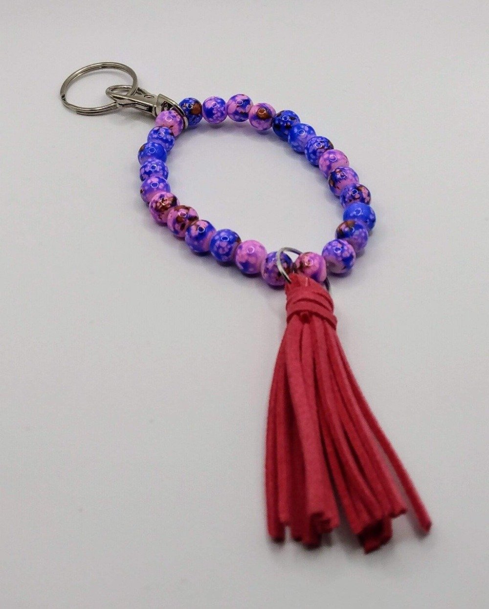 DeFit Designs Key Chains Pink & Blue Wristlet Stretchy Keychain