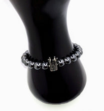 Load image into Gallery viewer, DeFit Designs Natural Hematite Gemstone Bracelet With Charm-Hematite Bracelet-3 Var
