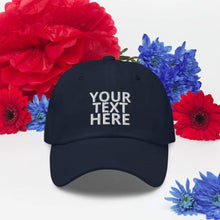 Load image into Gallery viewer, DeFit Designs Navy Personalized Dad hat
