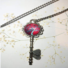 Load image into Gallery viewer, DeFit Designs NECKLACES Baby Blue And Pink Tree Of Life Necklace-Tree Of Life Cabochon
