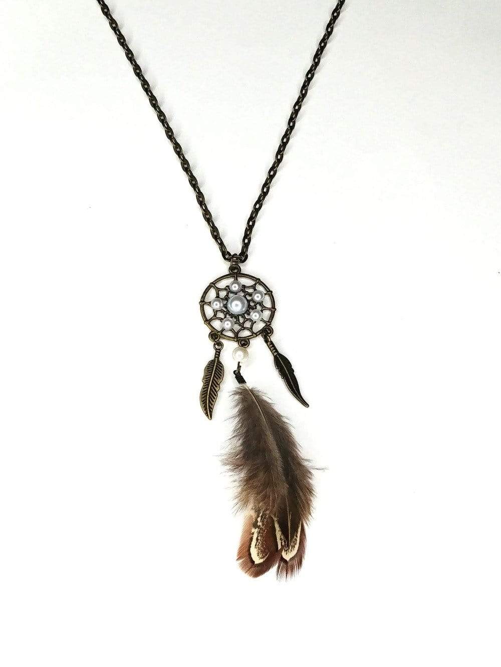 DeFit Designs NECKLACES Feathered Dream Catcher Necklace-Dream Catcher Jewelry Gift